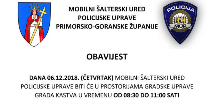 Obavijest – mobilni šalter MUP-a