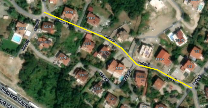 Obavijest o početku radova ul. Rubeši